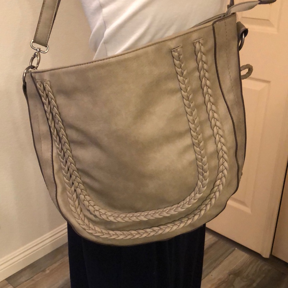 Jessica Simpson Braided Tan Shoulder Bag